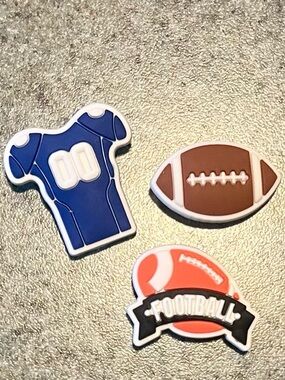 Blue Football Jersey and Brown Football shoe charms crocs Jibbitz